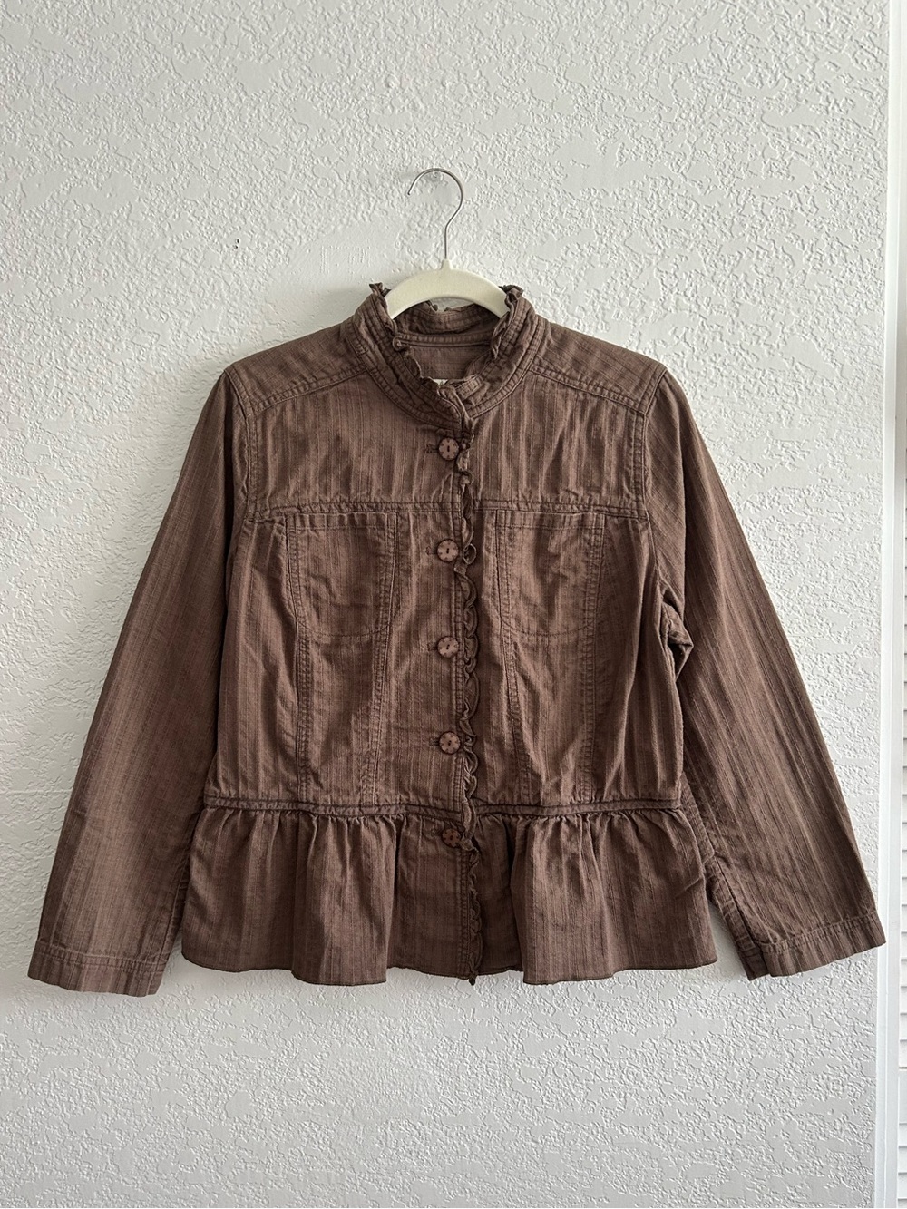 J. Jill 90s Y2K Vintage Western Boho Brown Peplum Jacket
